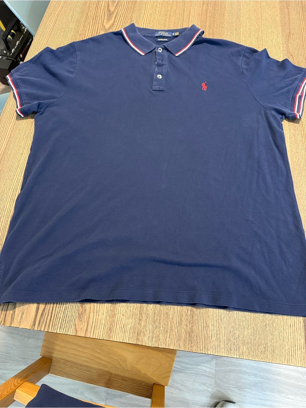 Ralph Lauren Navy Polo with Red Pony and White-Red Trim